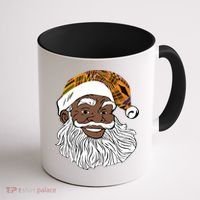Black Jolly Santa African American Santa Kente Gift Coffee Mug thumb 1