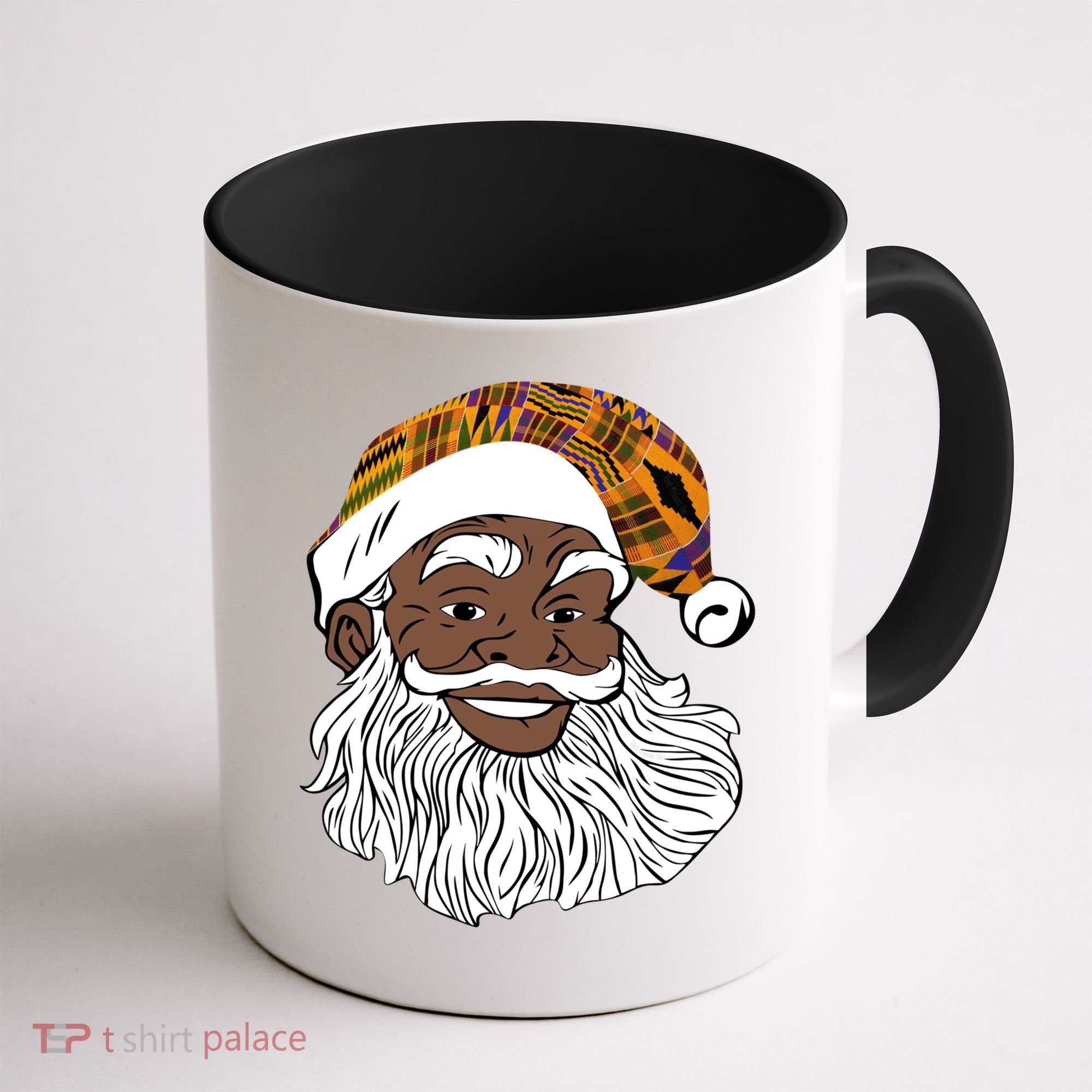 Black Jolly Santa African American Santa Kente Gift Coffee Mug