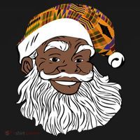 Black Jolly Santa African American Santa Kente Gift Women's Hoodie thumb 2