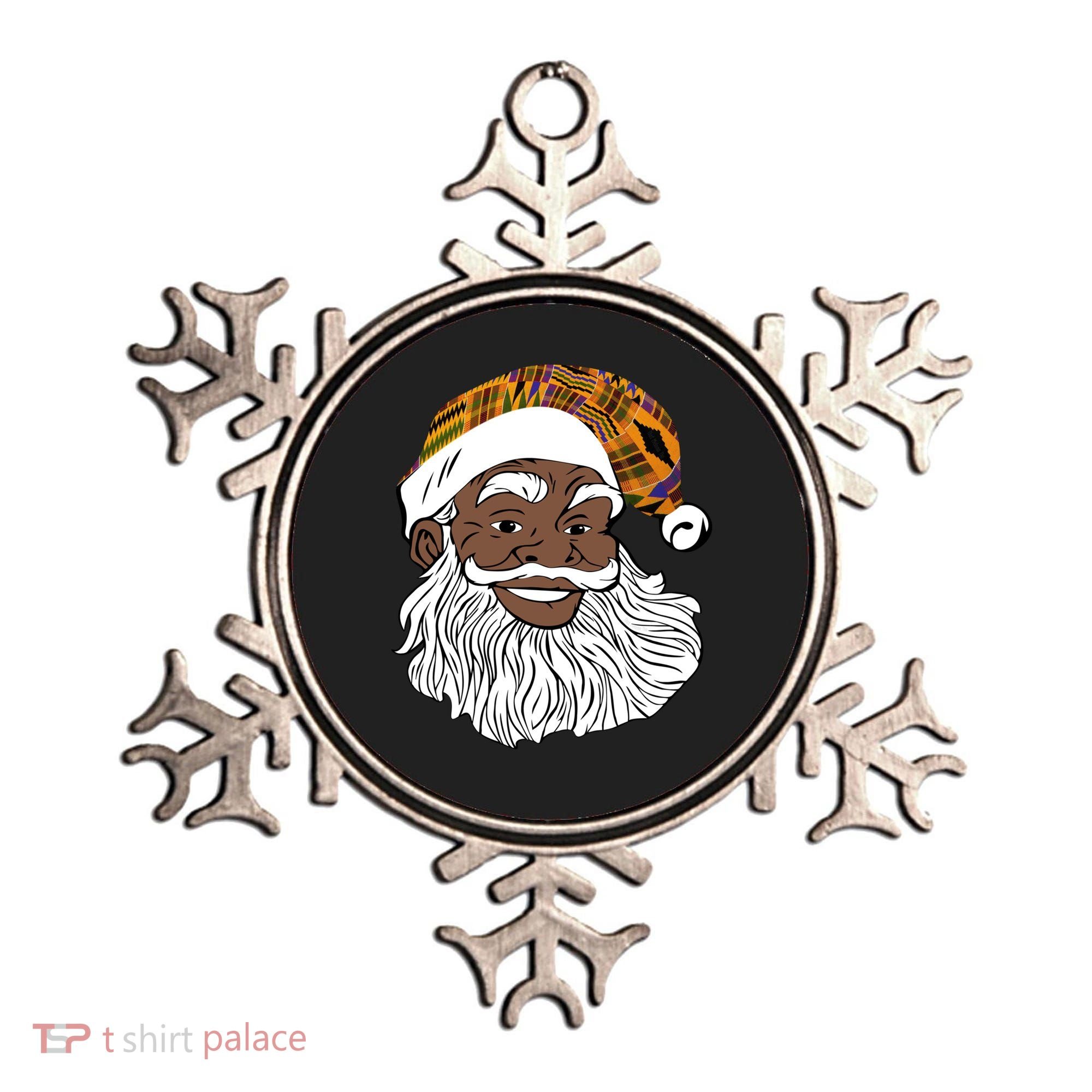 Black Jolly Santa African American Santa Kente Gift Ornament