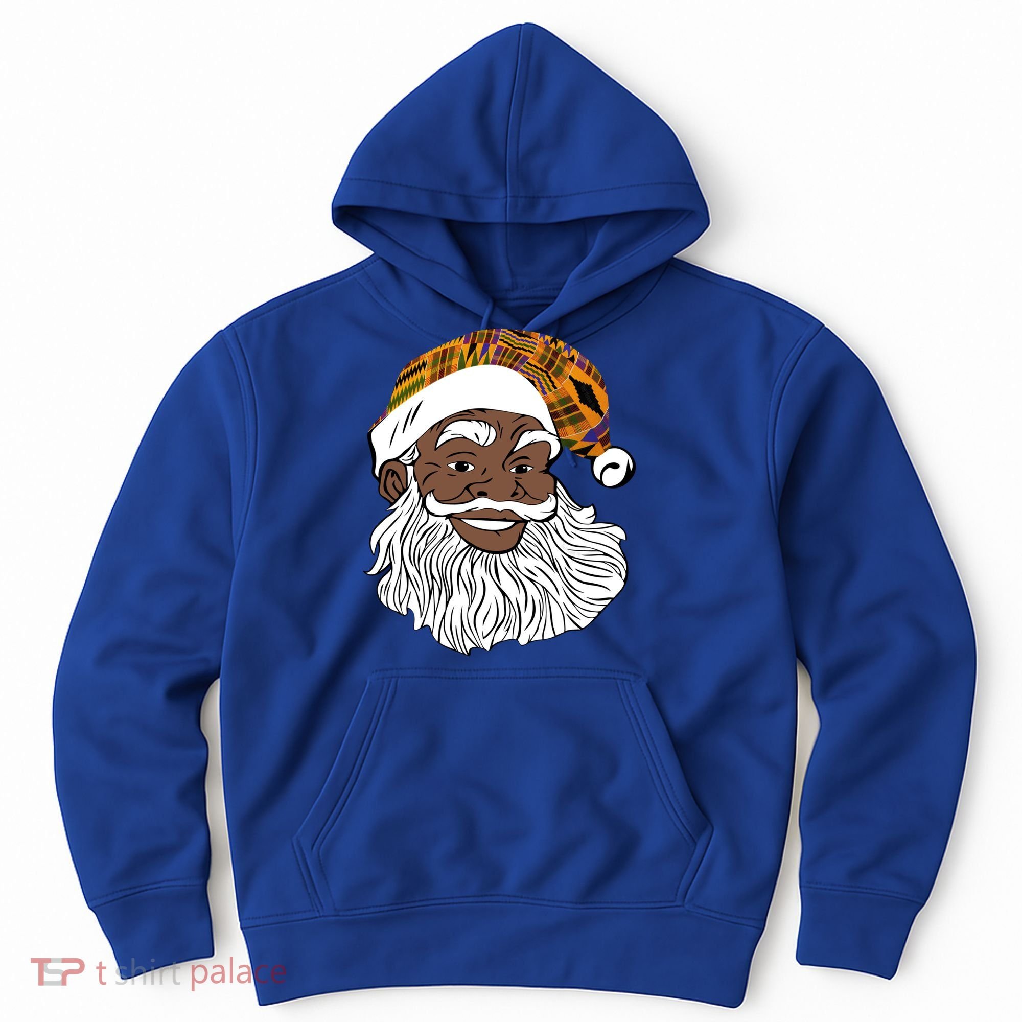 Black Jolly Santa African American Santa Kente Gift Hoodie