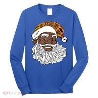 Black Jolly Santa African American Santa Kente Gift Long Sleeve Shirt thumb 0