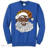 Black Jolly Santa African American Santa Kente Gift Sweatshirt thumb 0
