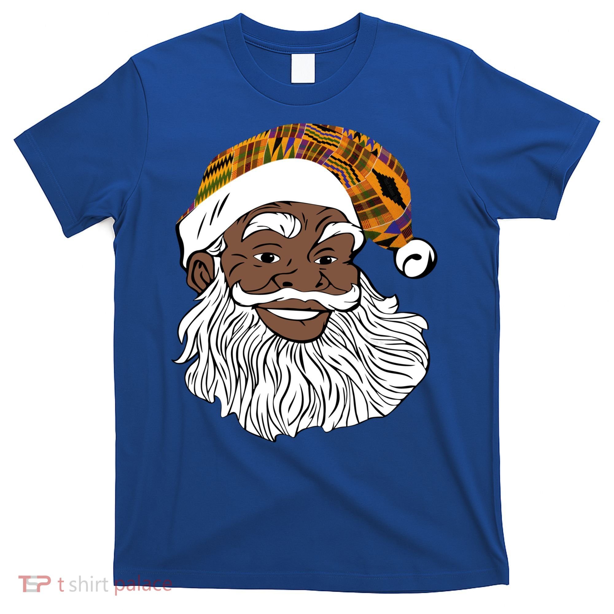 Black Jolly Santa African American Santa Kente Gift T-Shirt