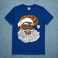 Black Jolly Santa African American Santa Kente Gift T-Shirt thumb 5
