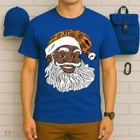 Black Jolly Santa African American Santa Kente Gift T-Shirt thumb 6