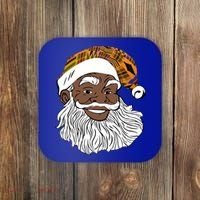 Black Jolly Santa African American Santa Kente Gift Coaster thumb 0