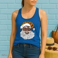 Black Jolly Santa African American Santa Kente Gift Women's Tank Top thumb 2