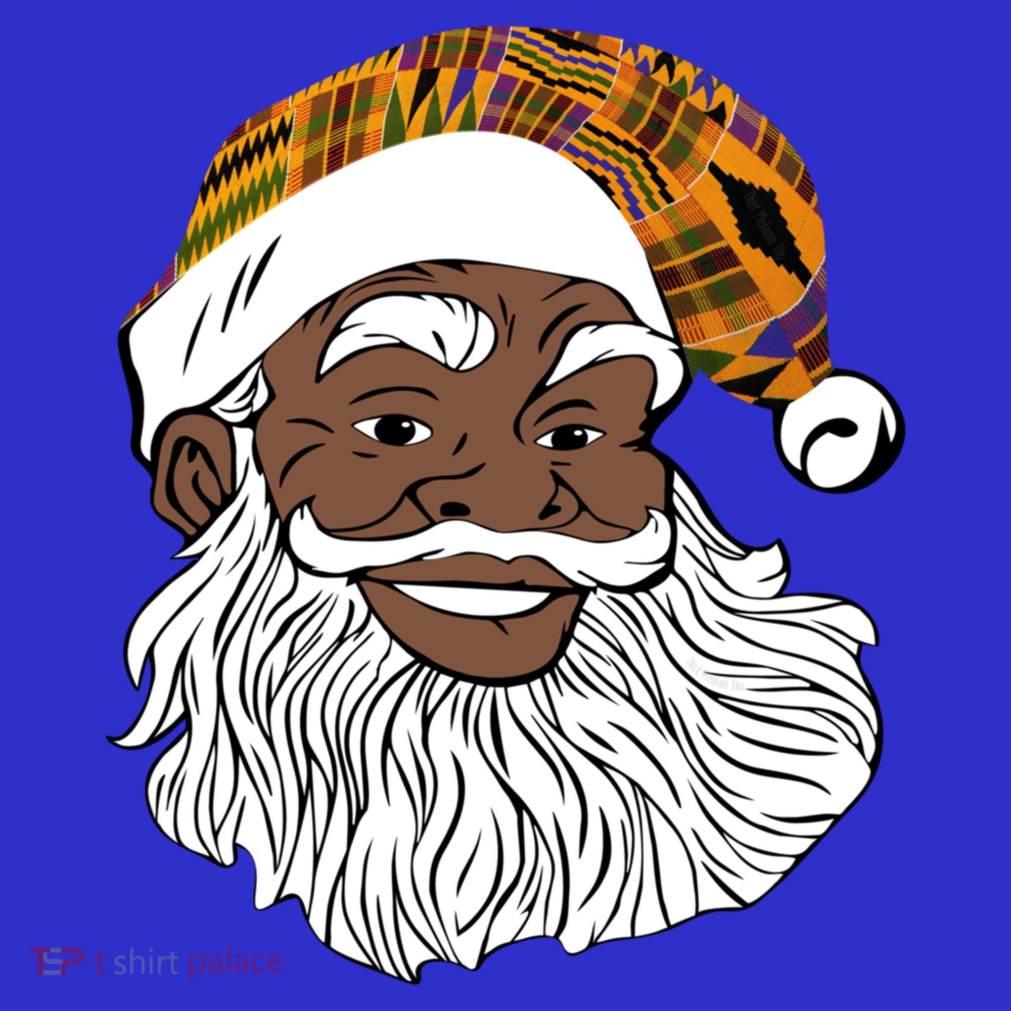 Black Jolly Santa African American Santa Kente Gift Women's Tank Top