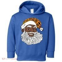 Black Jolly Santa African American Santa Kente Gift Toddler Hoodie thumb 0