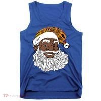 Black Jolly Santa African American Santa Kente Gift Tank Top thumb 0