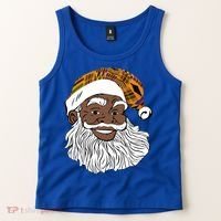 Black Jolly Santa African American Santa Kente Gift Tank Top thumb 2