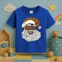 Black Jolly Santa African American Santa Kente Gift Toddler T-Shirt thumb 3
