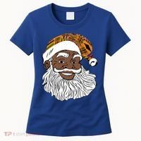 Black Jolly Santa African American Santa Kente Gift Women's T-Shirt thumb 0