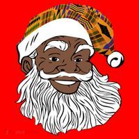 Black Jolly Santa African American Santa Kente Gift Santa Hat thumb 1