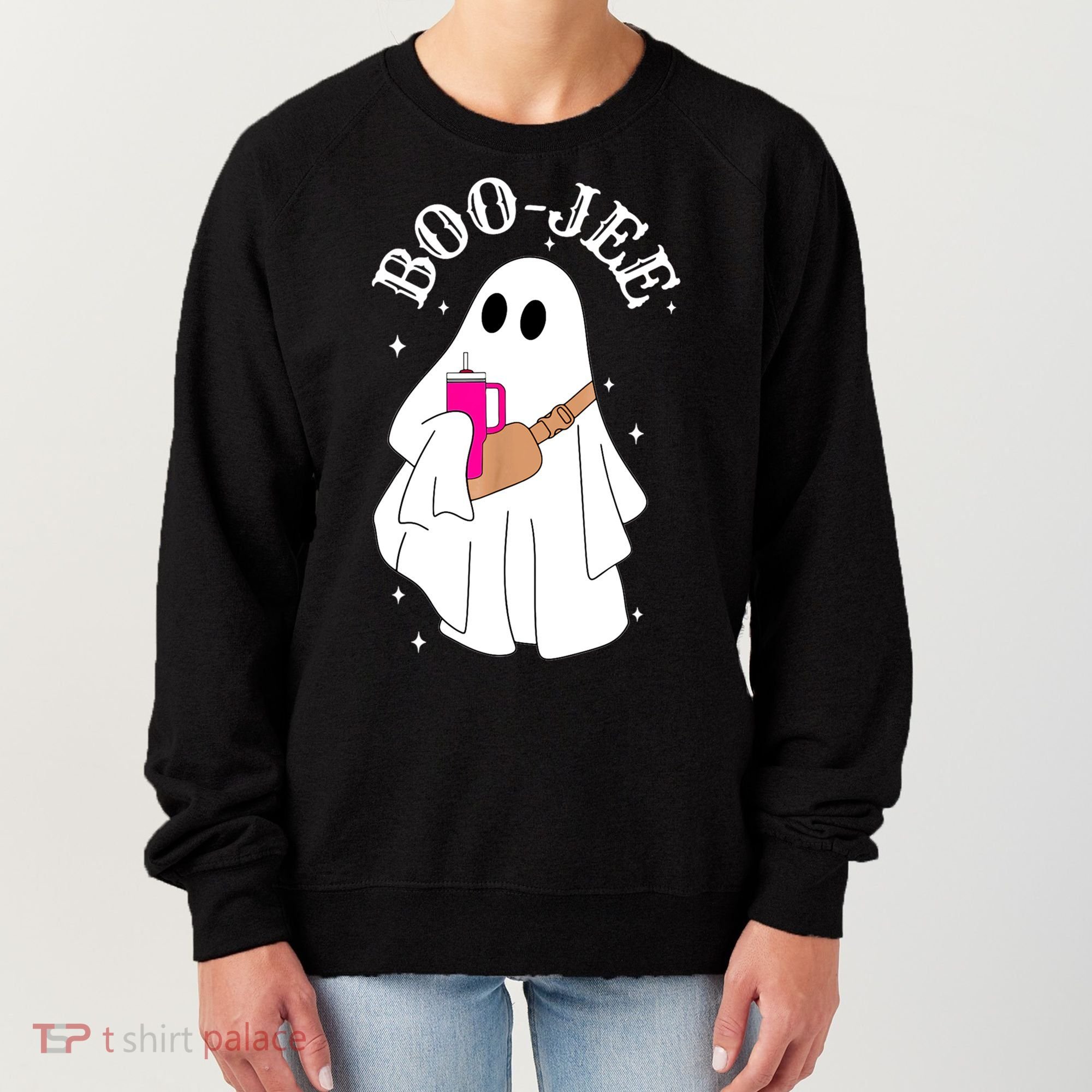 Boo Jee Spooky Season Cute Ghost Halloween Costume Boujee Women's Sweatshirt