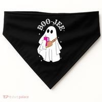 Boo Jee Spooky Season Cute Ghost Halloween Costume Boujee USA-Made Doggie Bandana thumb 0