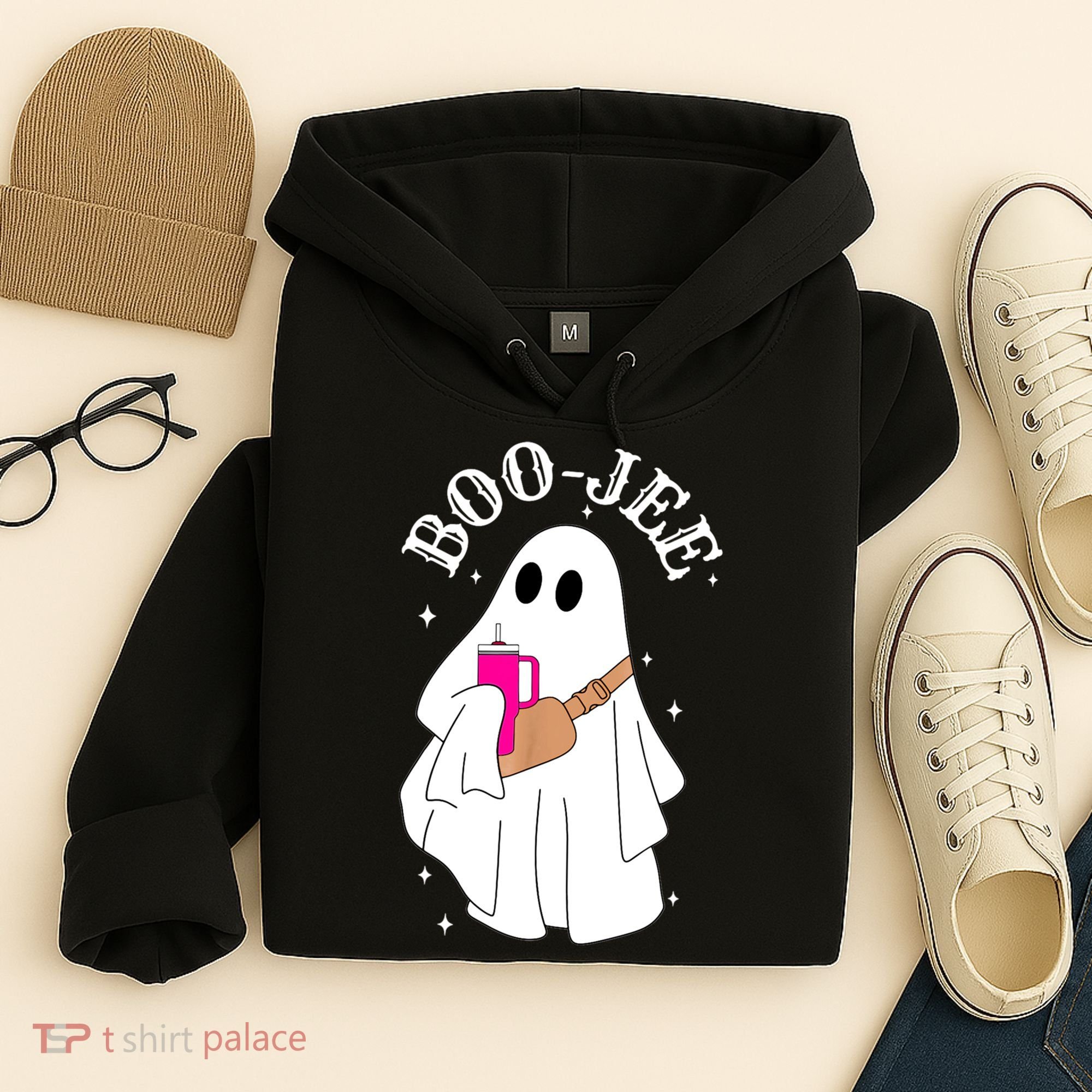 Boo Jee Spooky Season Cute Ghost Halloween Costume Boujee Hoodie