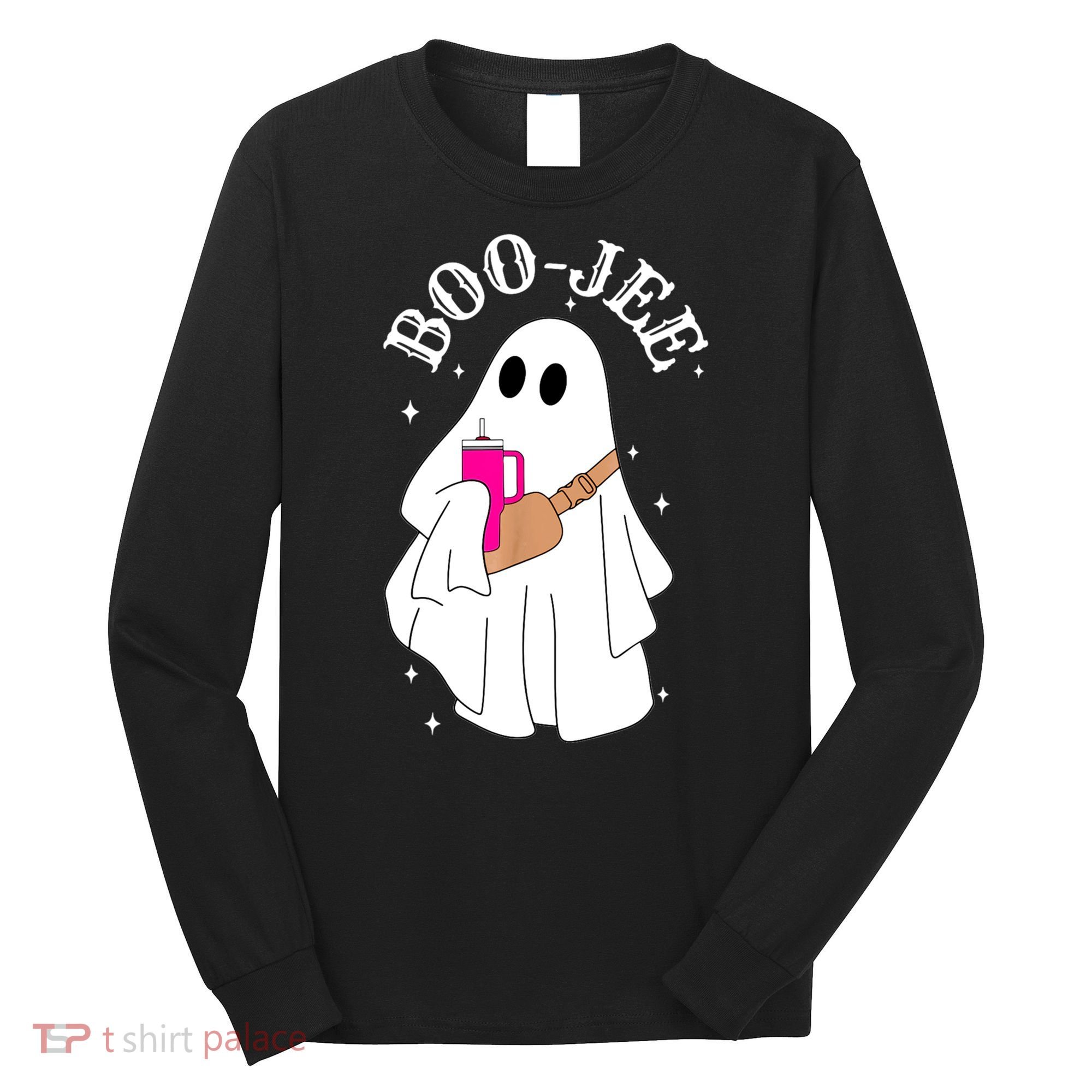 Boo Jee Spooky Season Cute Ghost Halloween Costume Boujee Long Sleeve Shirt