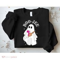 Boo Jee Spooky Season Cute Ghost Halloween Costume Boujee Sweatshirt thumb 2