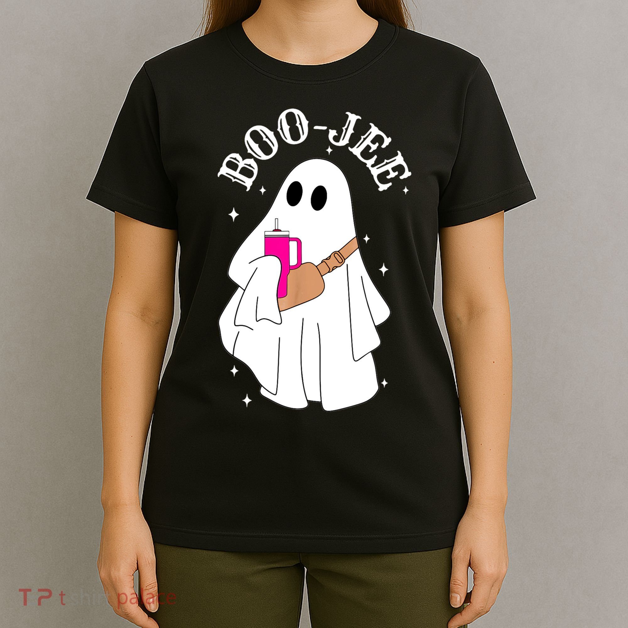 Boo Jee Spooky Season Cute Ghost Halloween Costume Boujee T-Shirt