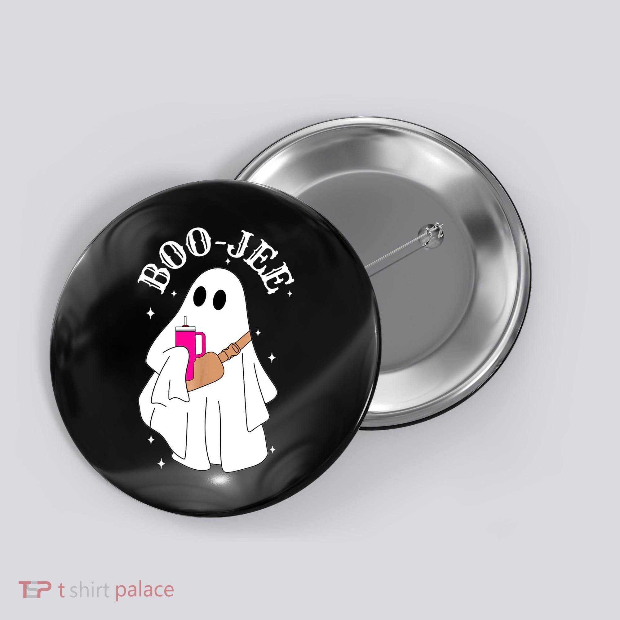 Boo Jee Spooky Season Cute Ghost Halloween Costume Boujee Button