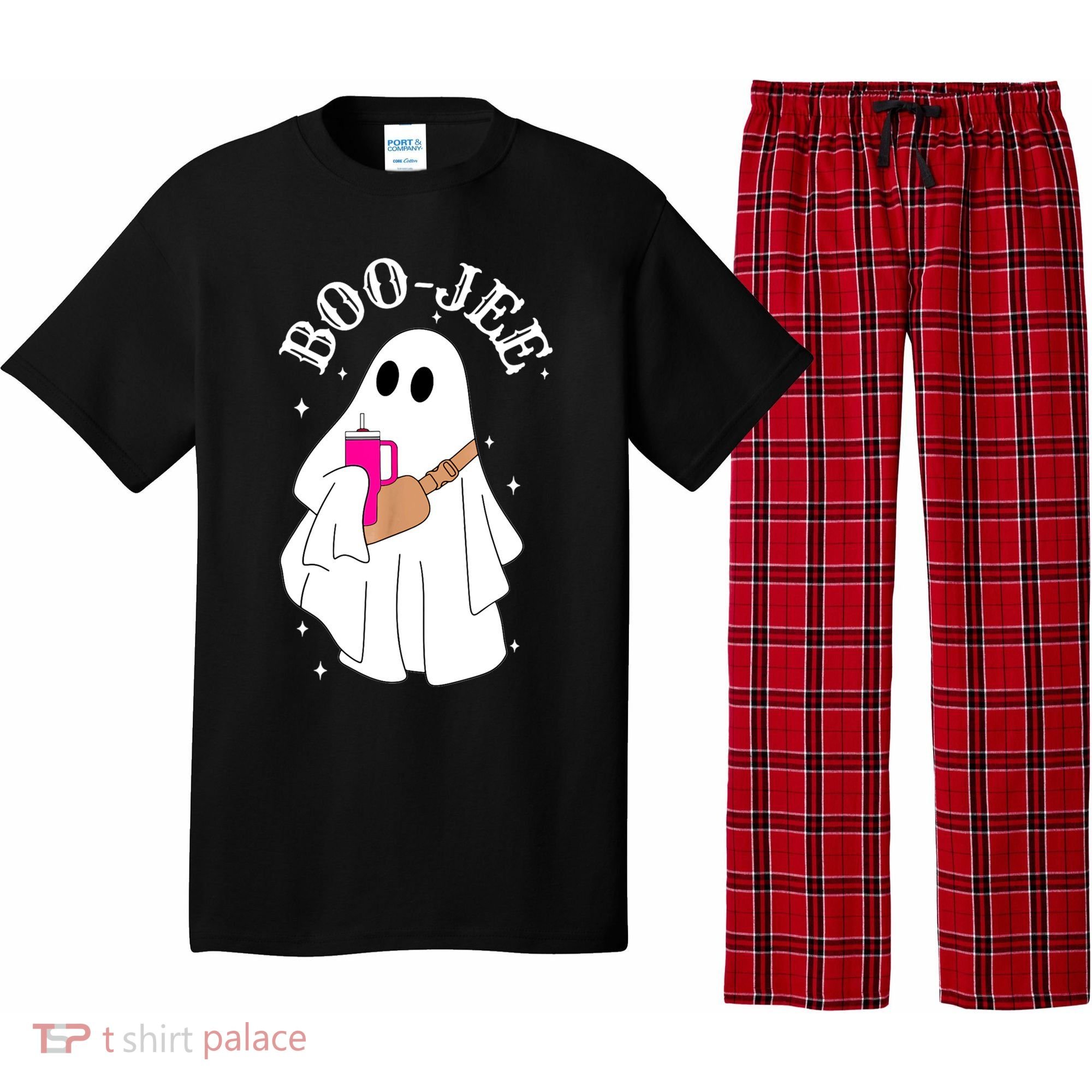 Boo Jee Spooky Season Cute Ghost Halloween Costume Boujee Pajama Set
