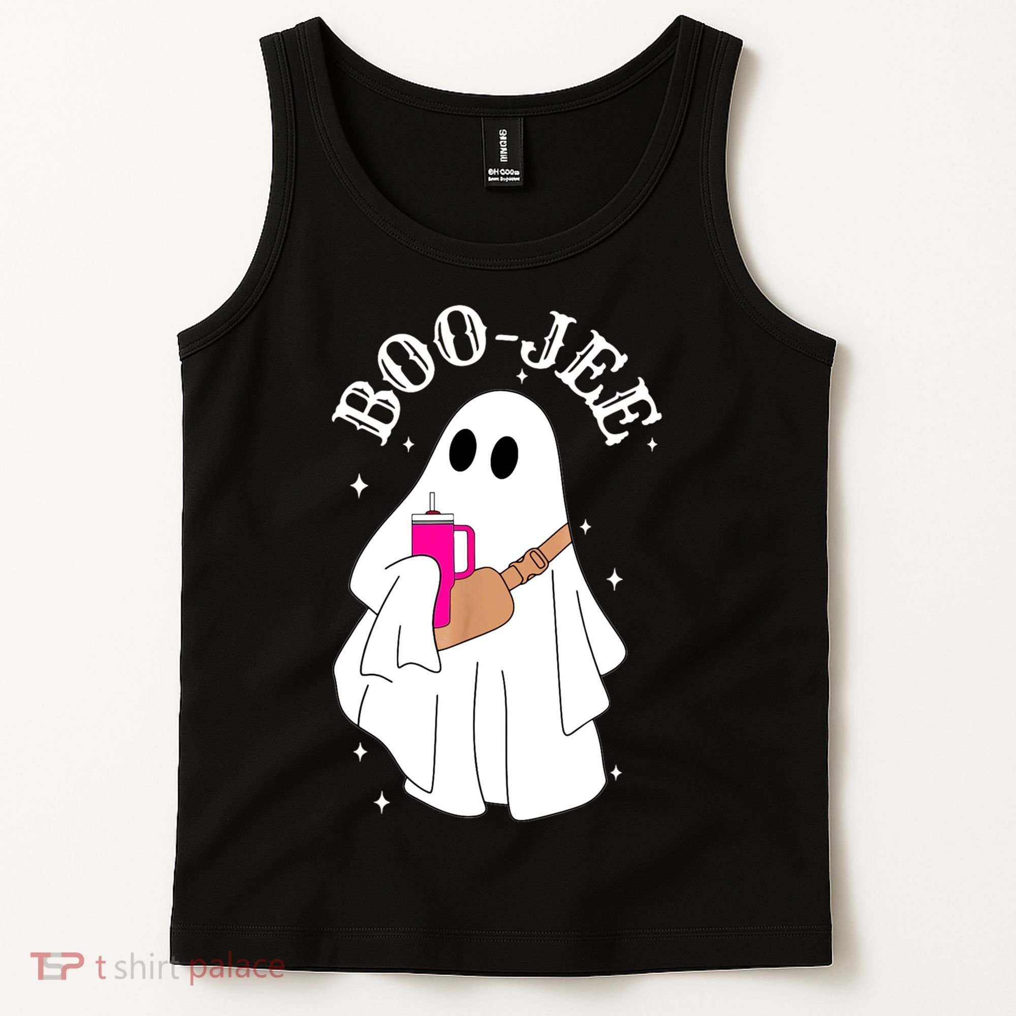 Boo Jee Spooky Season Cute Ghost Halloween Costume Boujee Tank Top