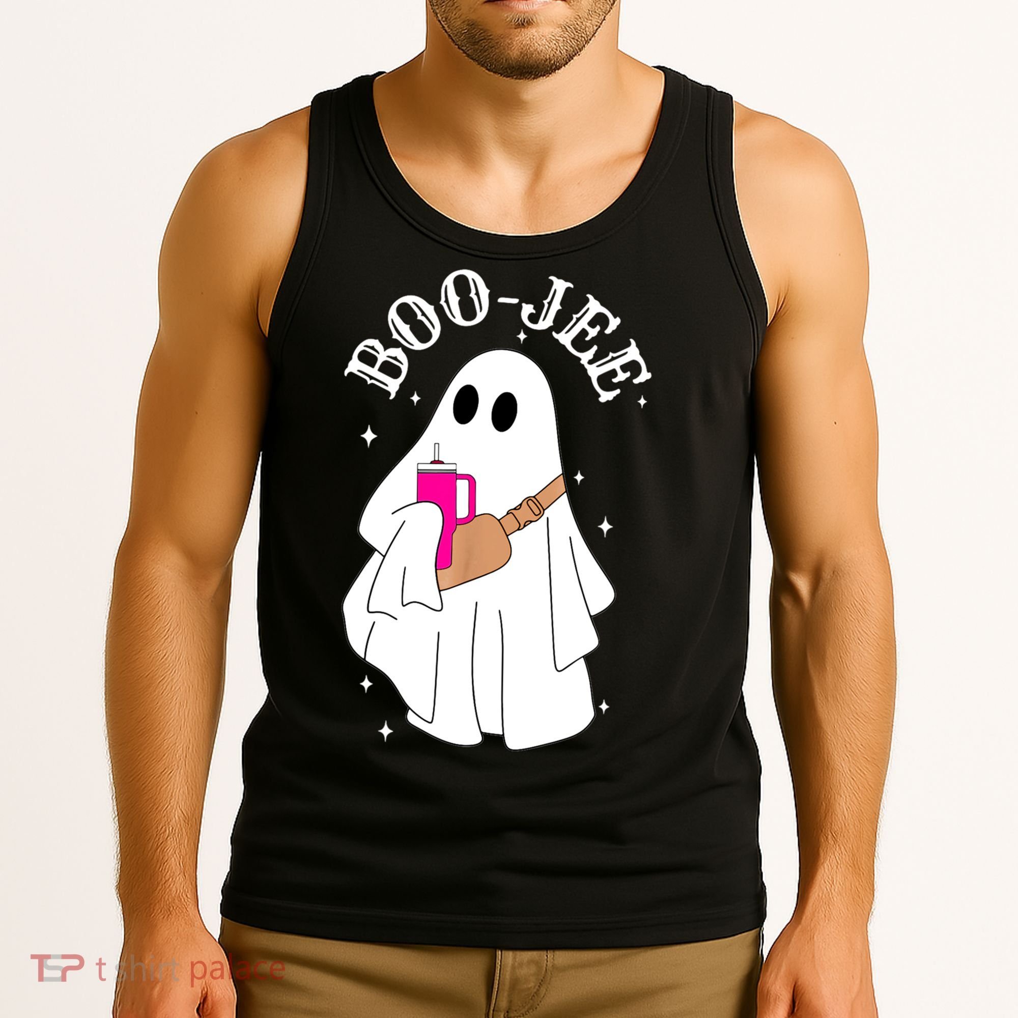 Boo Jee Spooky Season Cute Ghost Halloween Costume Boujee Tank Top