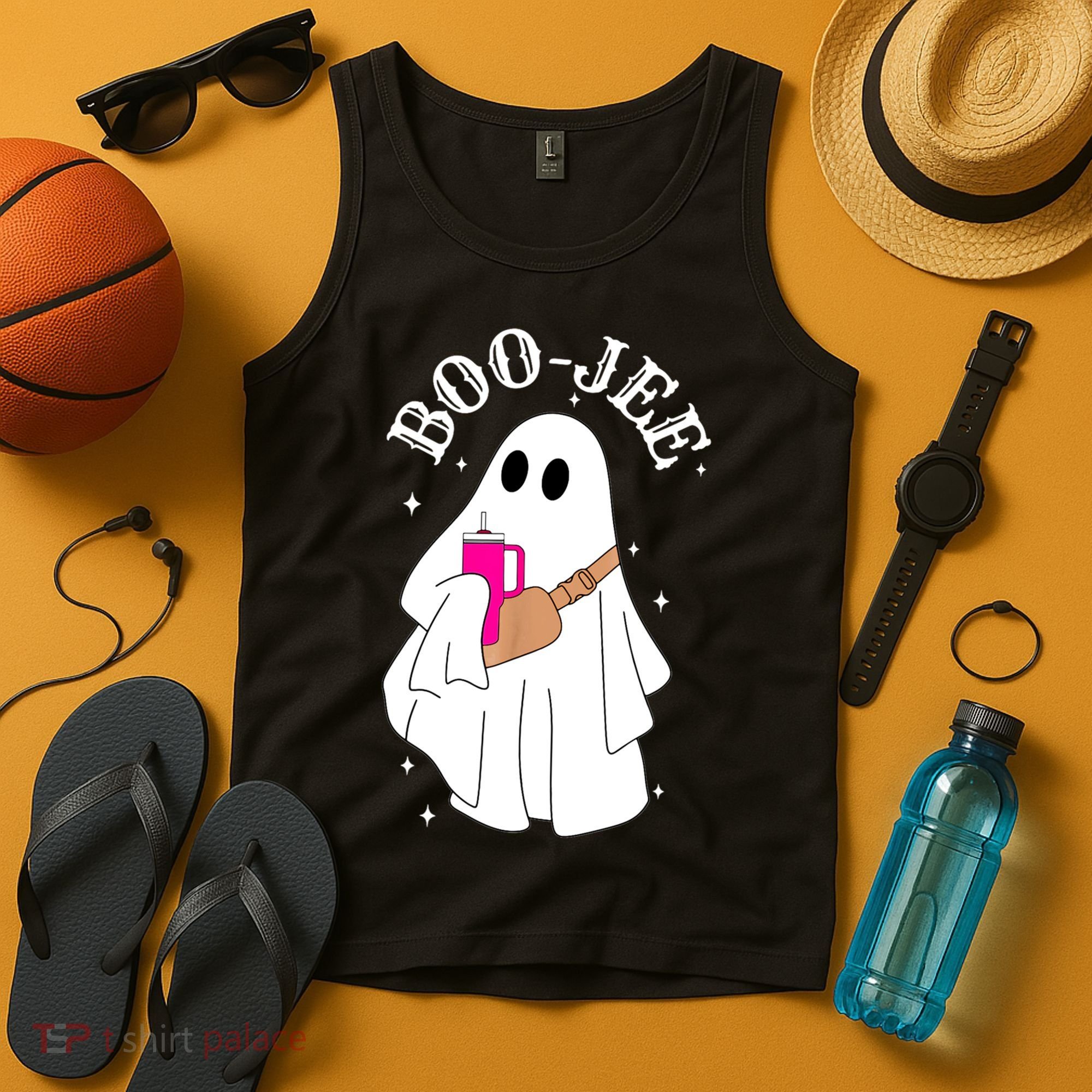 Boo Jee Spooky Season Cute Ghost Halloween Costume Boujee Tank Top