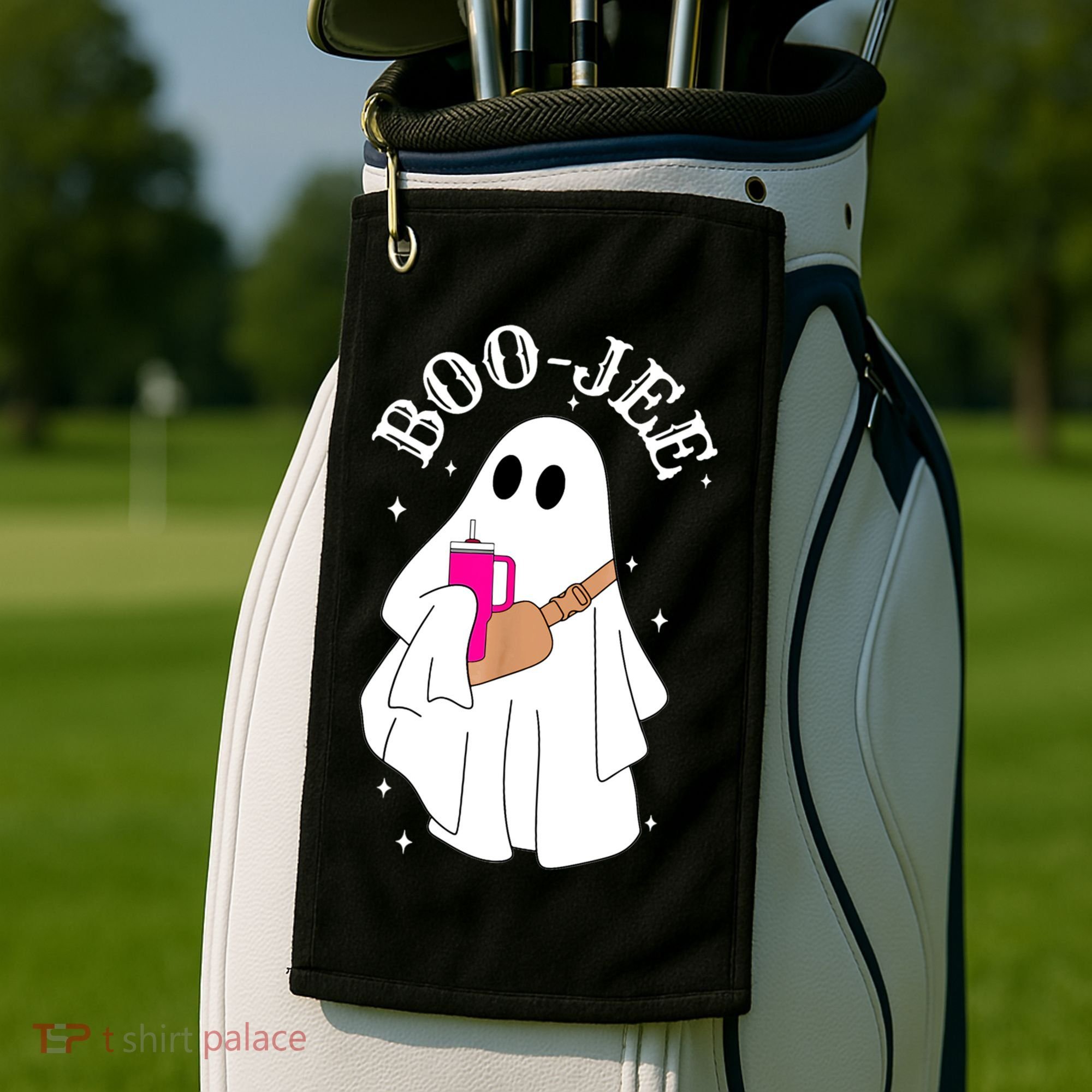 Boo Jee Spooky Season Cute Ghost Halloween Costume Boujee Golf Towel