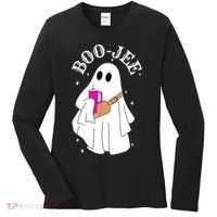 Boo Jee Spooky Season Cute Ghost Halloween Costume Boujee Women's Long Sleeve Shirt thumb 0