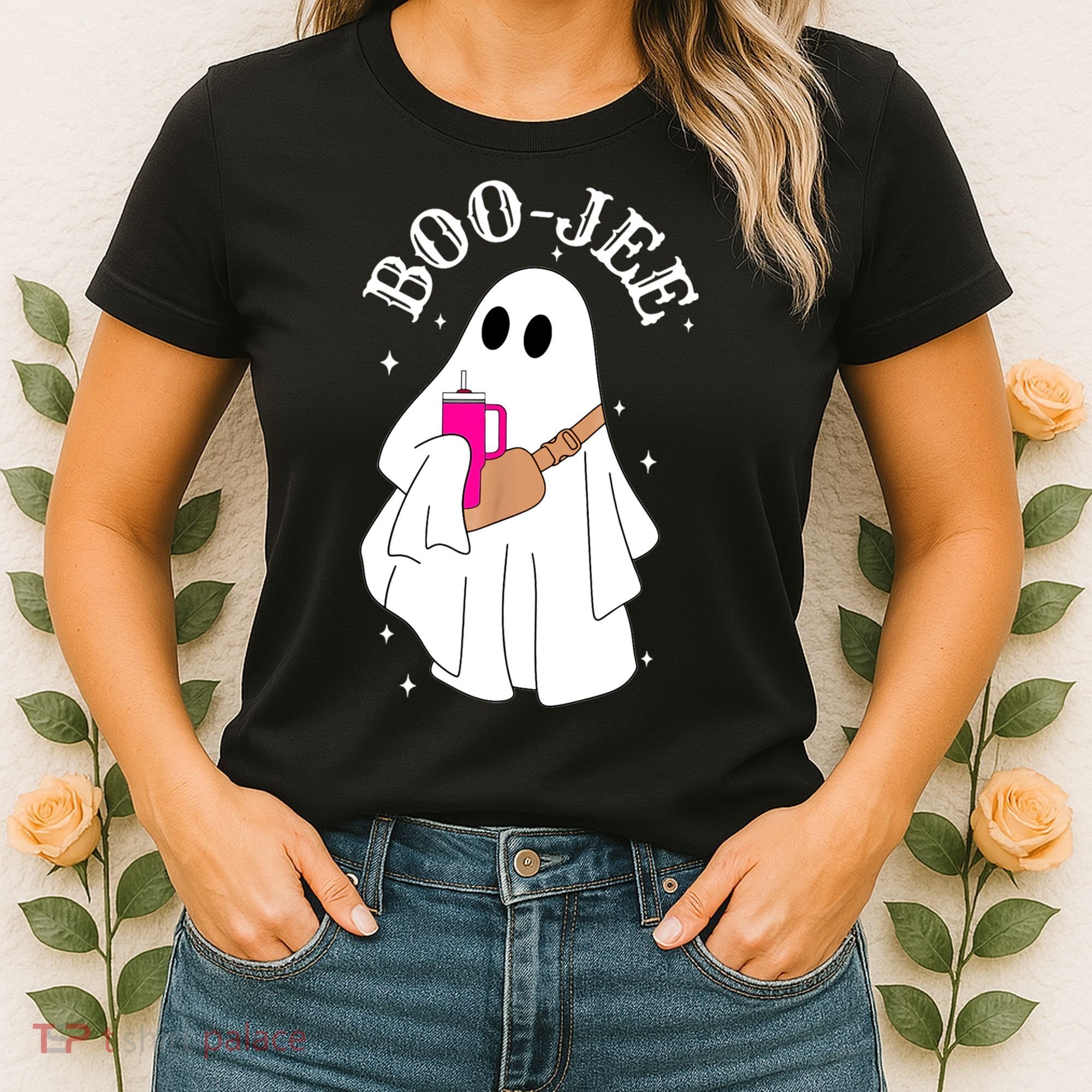 Boo Jee Spooky Season Cute Ghost Halloween Costume Boujee Women's T-Shirt