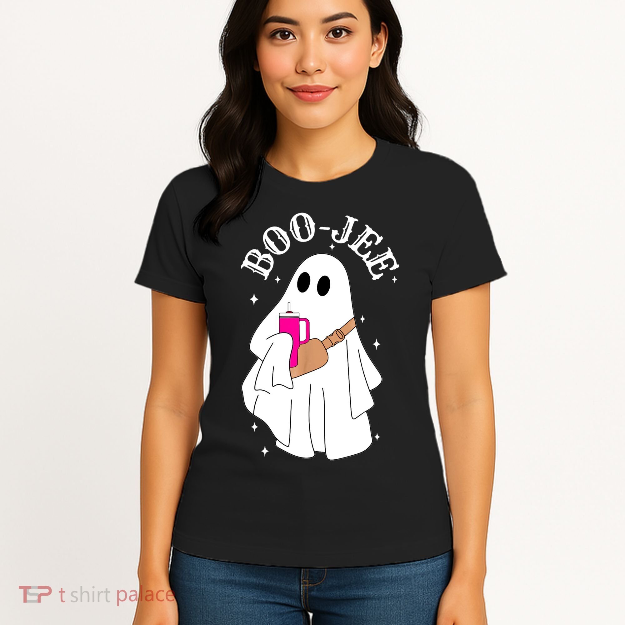 Boo Jee Spooky Season Cute Ghost Halloween Costume Boujee Women's T-Shirt