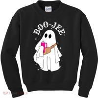 Boo Jee Spooky Season Cute Ghost Halloween Costume Boujee Kids Sweatshirt thumb 0