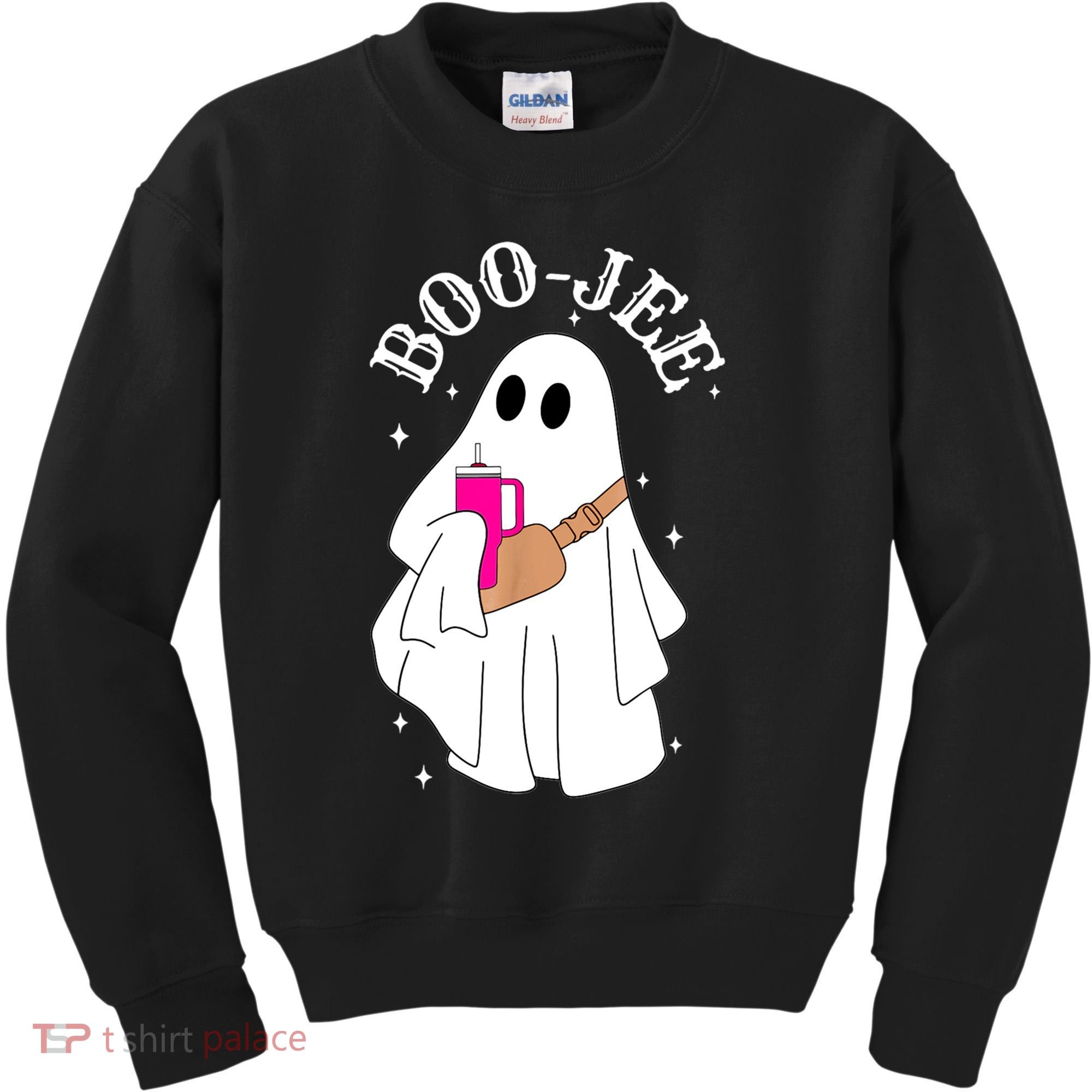 Boo Jee Spooky Season Cute Ghost Halloween Costume Boujee Kids Sweatshirt