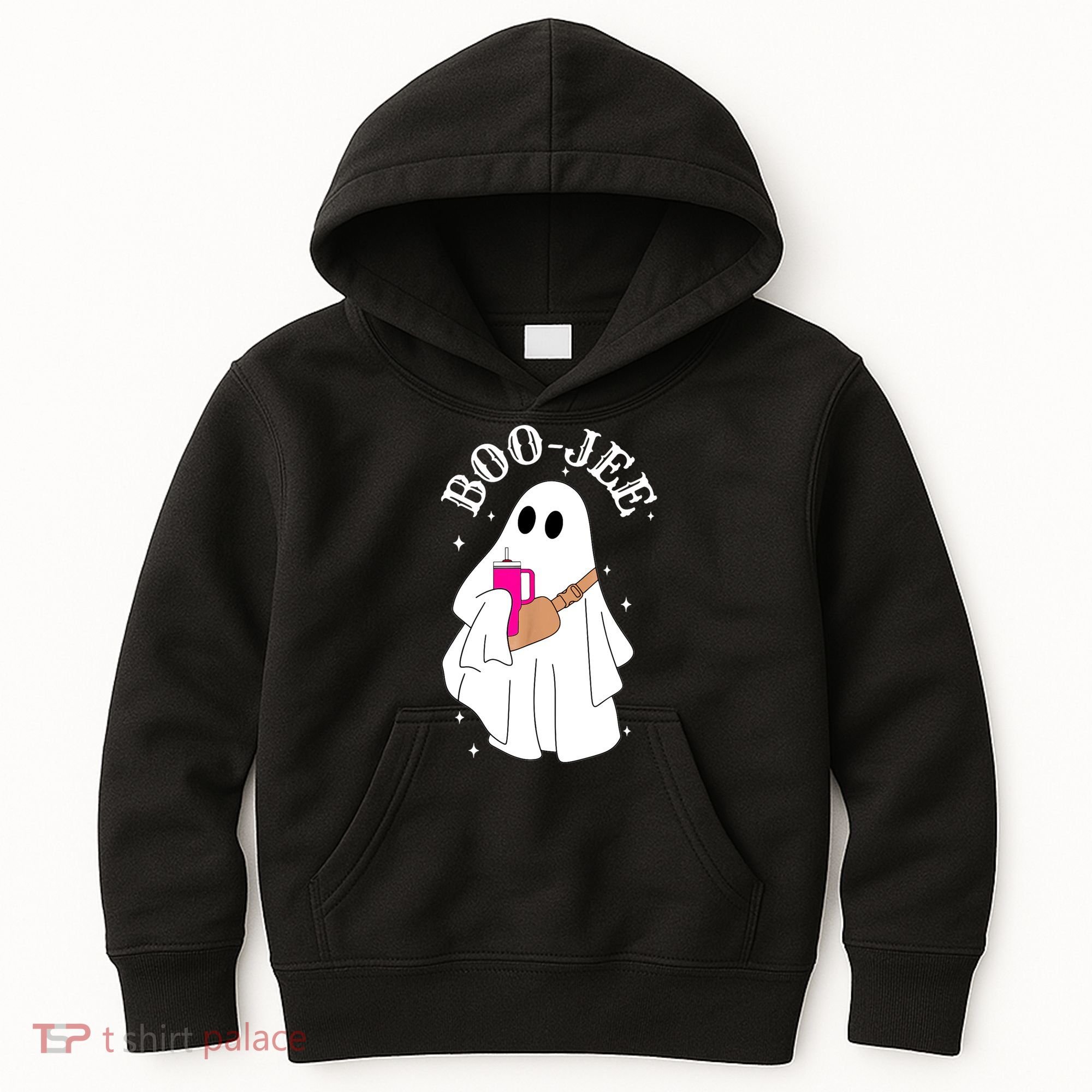 Boo Jee Spooky Season Cute Ghost Halloween Costume Boujee Kids Hoodie