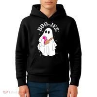 Boo Jee Spooky Season Cute Ghost Halloween Costume Boujee Kids Hoodie thumb 4