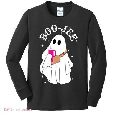 Boo Jee Spooky Season Cute Ghost Halloween Costume Boujee Kids Long Sleeve Shirt