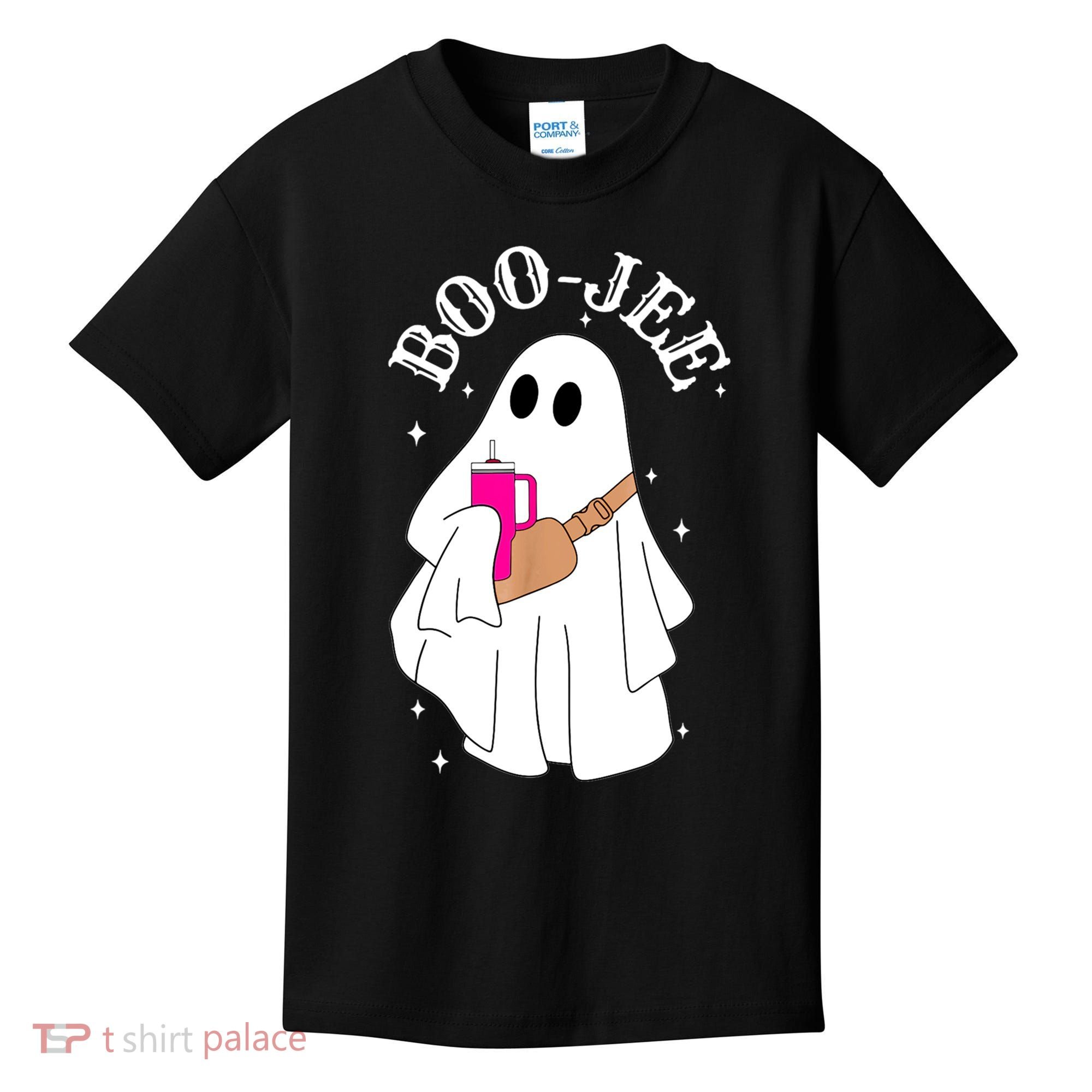 Boo Jee Spooky Season Cute Ghost Halloween Costume Boujee Kids T-Shirt