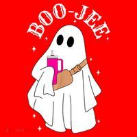 Boo Jee Spooky Season Cute Ghost Halloween Costume Boujee Santa Hat thumb 1