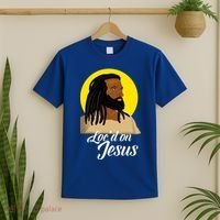 Black Jesus With Locs African American Christian Christmas Gift T-Shirt thumb 2