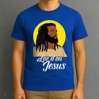 Black Jesus With Locs African American Christian Christmas Gift T-Shirt thumb 3