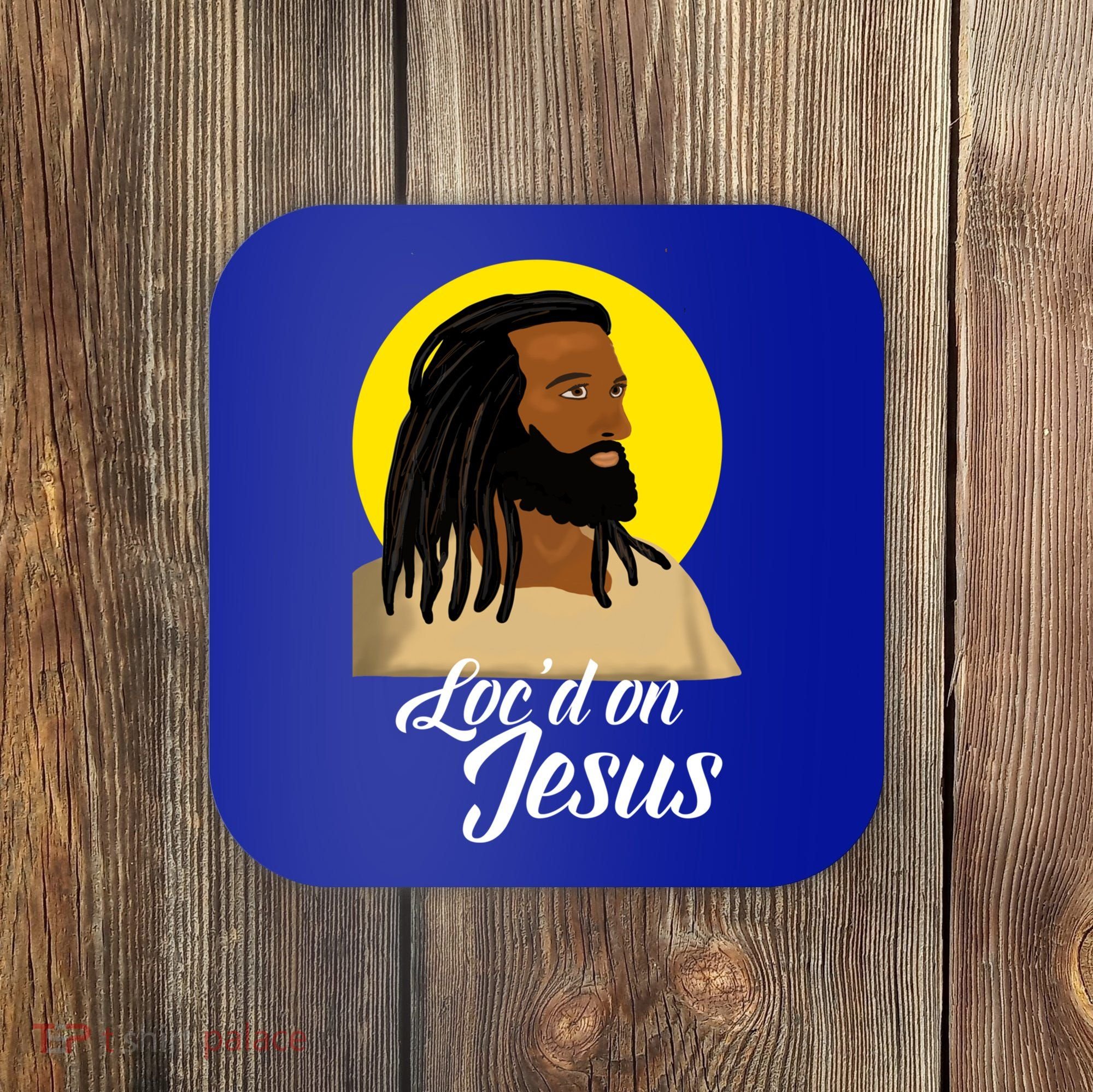 Black Jesus With Locs African American Christian Christmas Gift Coaster