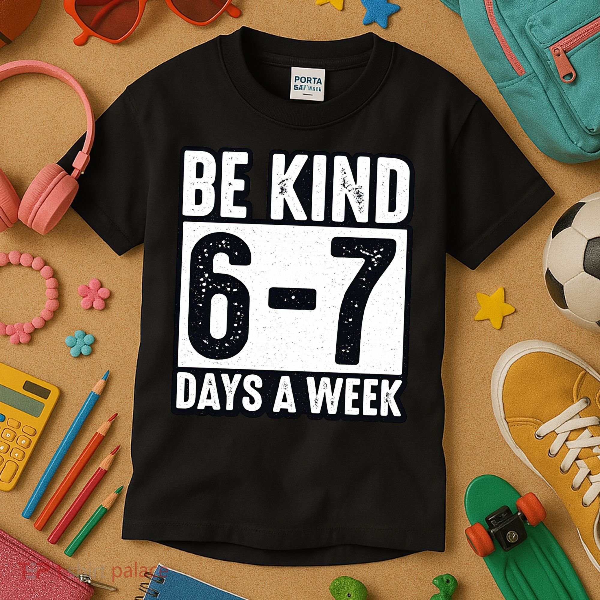 Be Kind 6-7 Days A Week Kindness Teacher Students Six Seven Kids T-Shirt