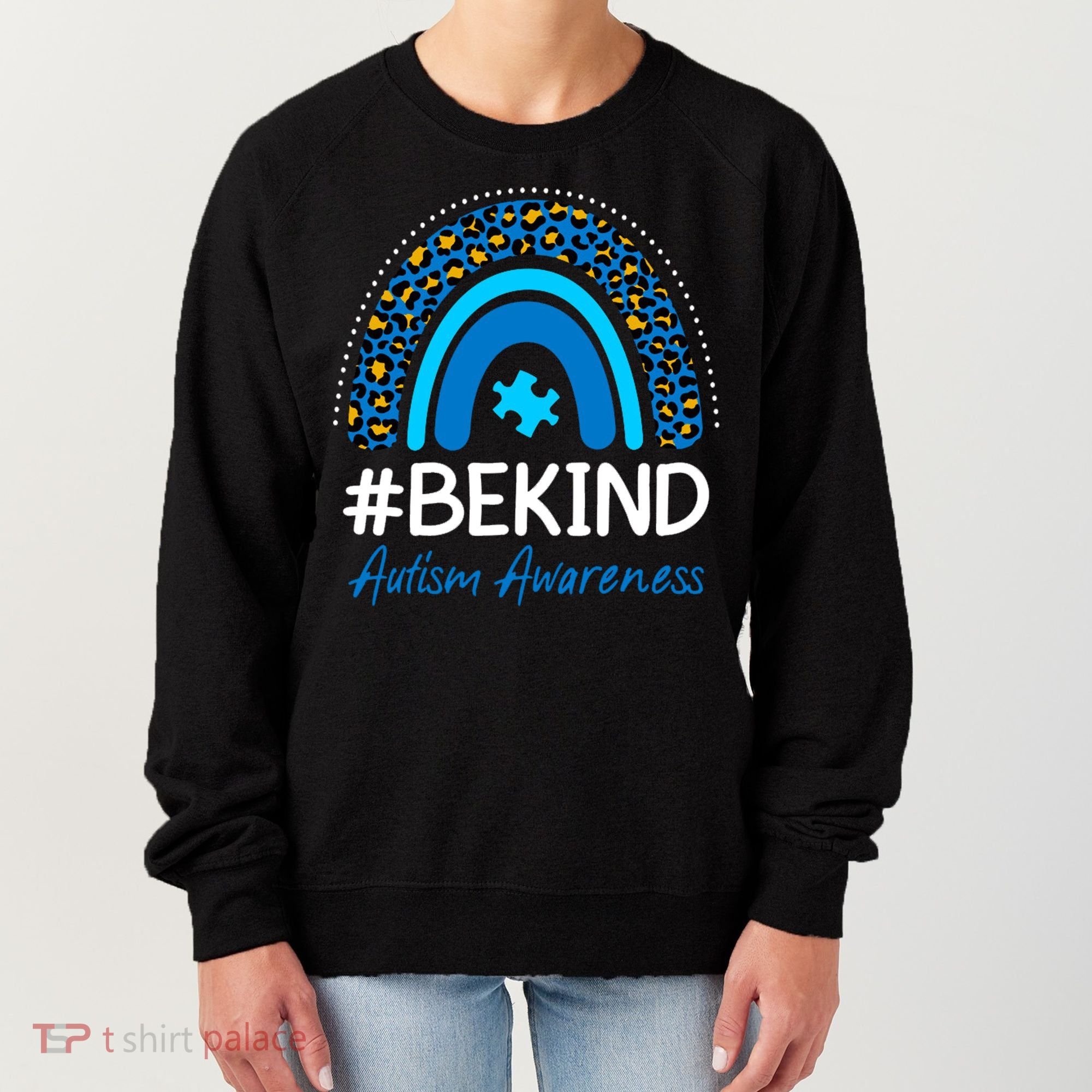 Be Kind Autism Awareness Puzzle Rainbow Women's Sweatshirt