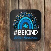 Be Kind Autism Awareness Puzzle Rainbow Coaster thumb 0