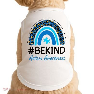 Be Kind Autism Awareness Puzzle Rainbow Doggie Tank
