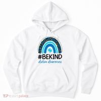 Be Kind Autism Awareness Puzzle Rainbow Hoodie thumb 0
