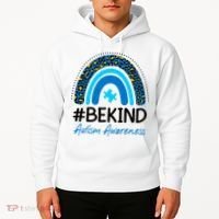 Be Kind Autism Awareness Puzzle Rainbow Hoodie thumb 2